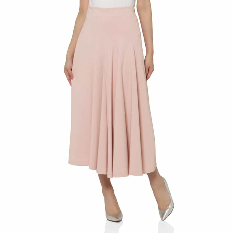 BARNEYS NEW YORK ウォッシャブル エスカルゴデザイン フレアスカート LIGHT PINK