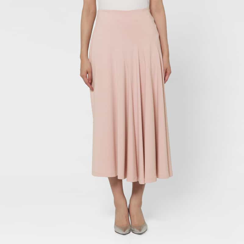 BARNEYS NEW YORK ウォッシャブル エスカルゴデザイン フレアスカート LIGHT PINK