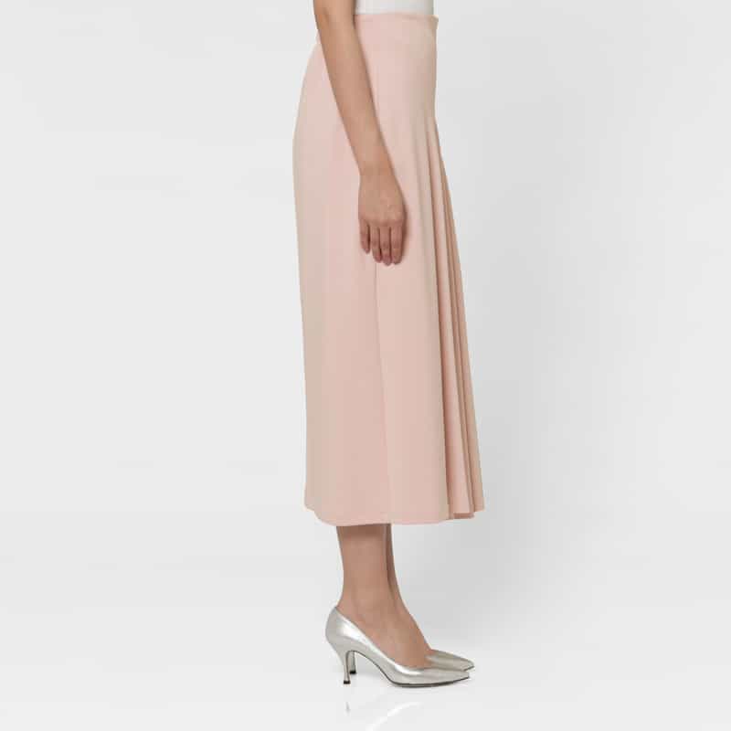 BARNEYS NEW YORK ウォッシャブル エスカルゴデザイン フレアスカート LIGHT PINK