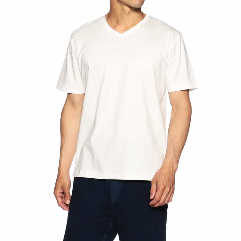 BARNEYS NEW YORK VネックTシャツ WHITE