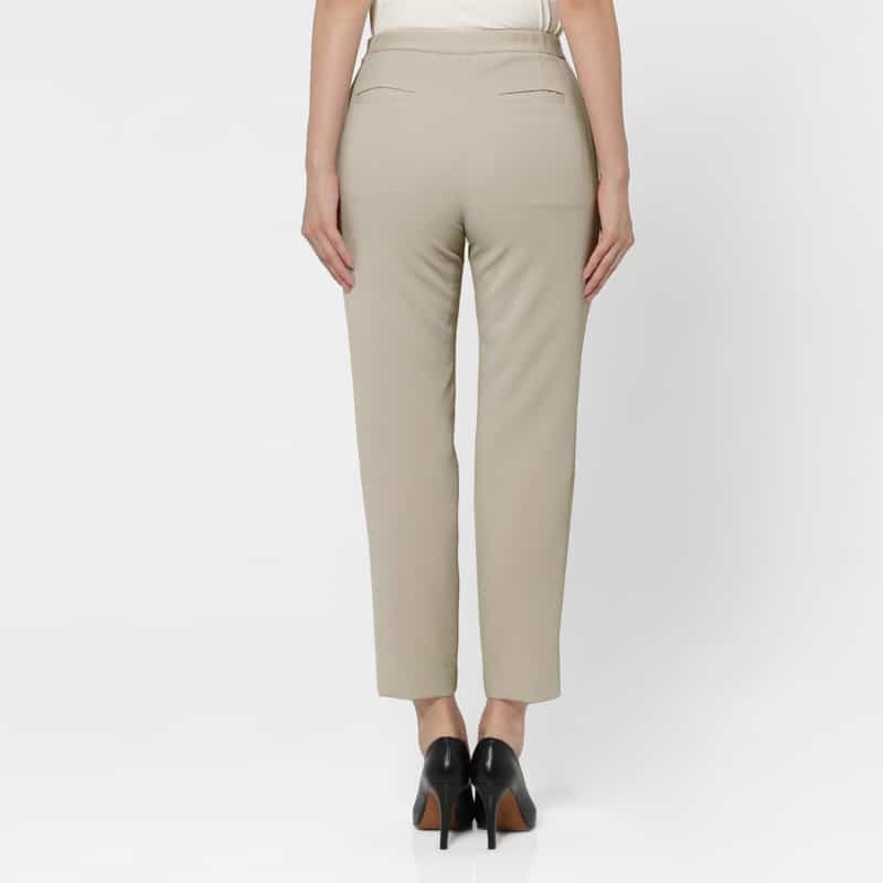 BARNEYS NEW YORK ダブルクロス素材スリムテーパードパンツ GRAY BEIGE
