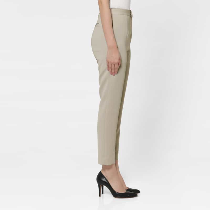 BARNEYS NEW YORK ダブルクロス素材スリムテーパードパンツ GRAY BEIGE