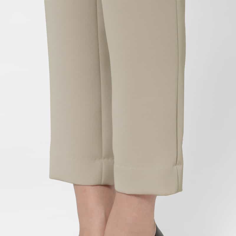 BARNEYS NEW YORK ダブルクロス素材スリムテーパードパンツ GRAY BEIGE