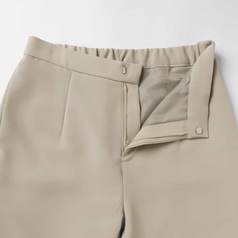 BARNEYS NEW YORK ダブルクロス素材スリムテーパードパンツ GRAY BEIGE