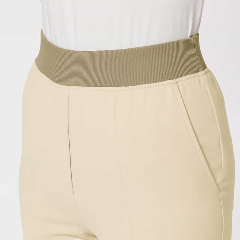 BARNEYS NEW YORK ウォッシャブル　スリット入りクロップドパンツ BEIGE