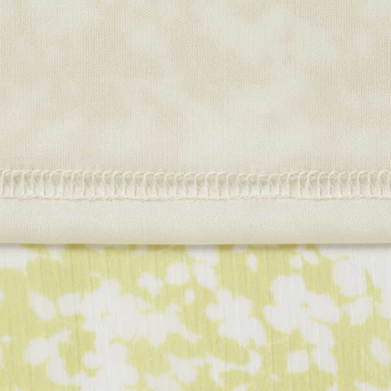 BARNEYS NEW YORK ウォッシャブル 裏毛×プリント切替ドレス YELLOW