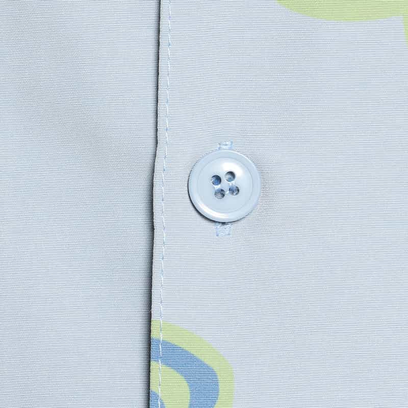 KROST バーニーズ　ニューヨーク限定フローラル柄オープンカラーシャツ BLUE