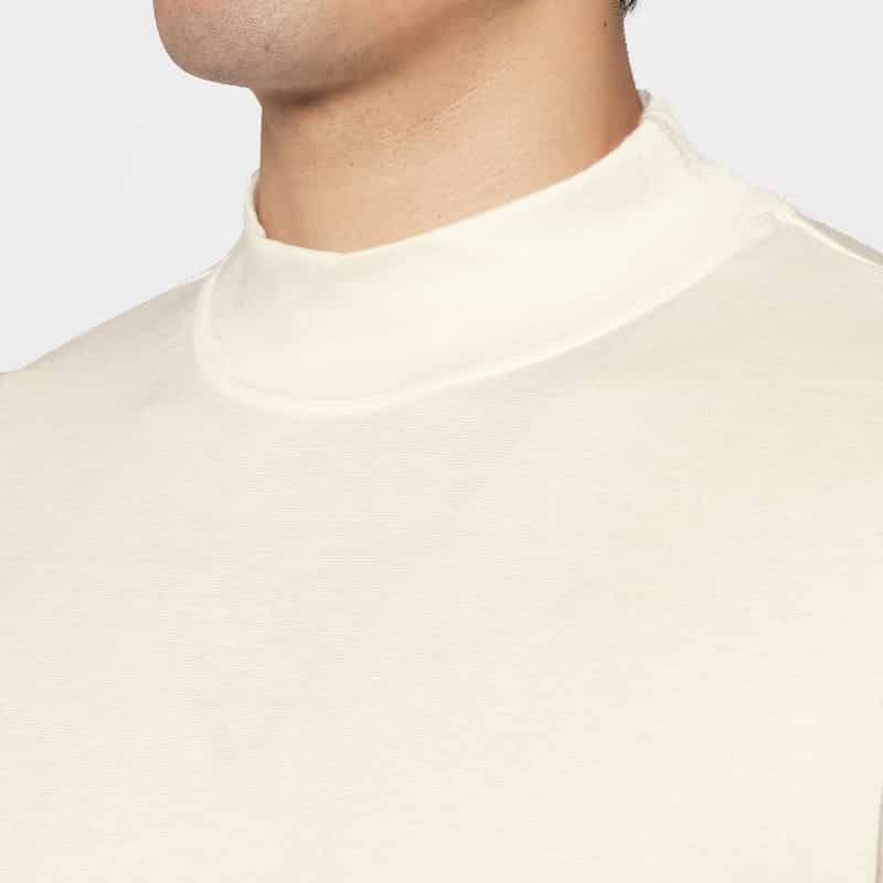 BARNEYS NEW YORK リヨセル素材モックネックカットソー WHITE