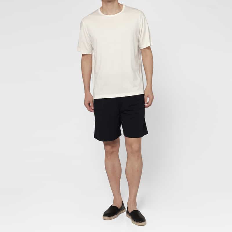 BARNEYS NEW YORK プラチナフェイスコットン クルーネックTシャツ WHITE