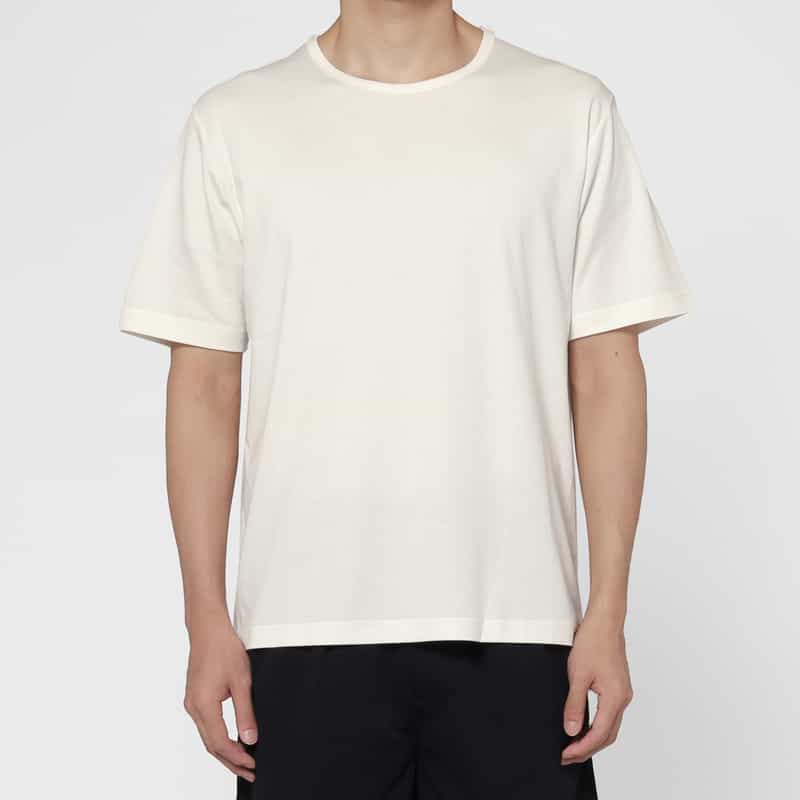BARNEYS NEW YORK プラチナフェイスコットン クルーネックTシャツ WHITE