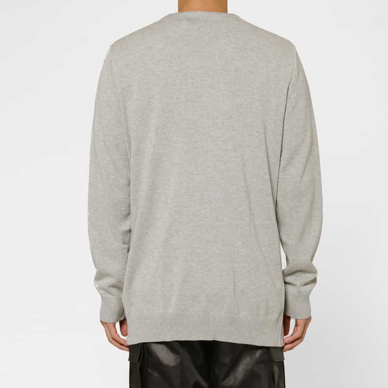 BARNEYS NEW YORK コットン素材ノーカラーニットジャケット GRAY