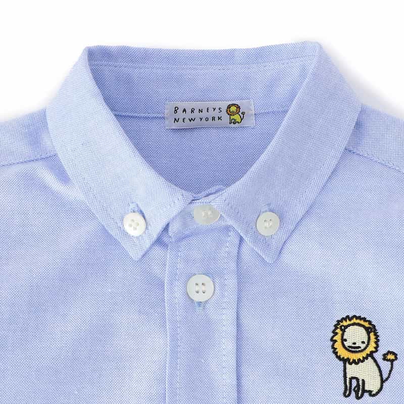 BARNEYS NEW YORK ライオン刺繍シャツ LIGHT BLUE