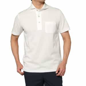 海島綿混ポケット付きポロシャツ