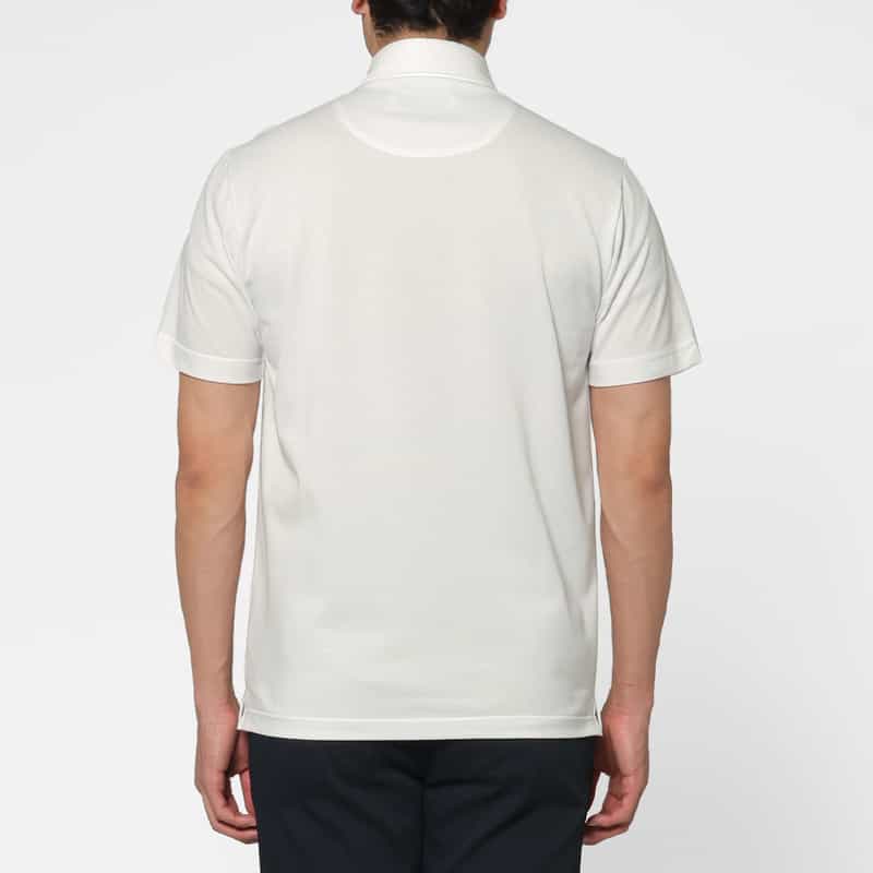 BARNEYS NEW YORK 海島綿混ポケット付きポロシャツ WHITE