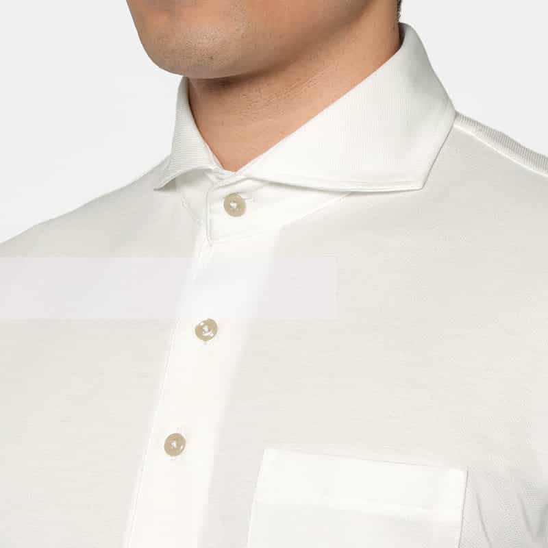 BARNEYS NEW YORK 海島綿混ポケット付きポロシャツ WHITE