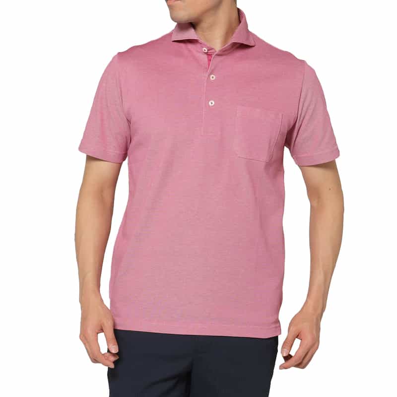 BARNEYS NEW YORK 海島綿混ポケット付きポロシャツ PINK