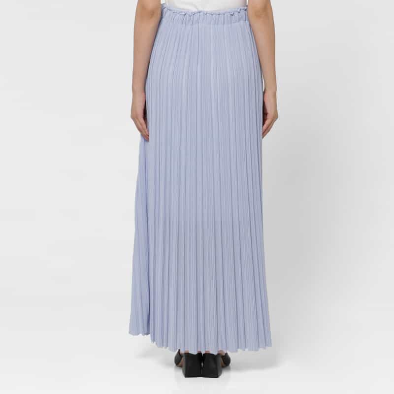 BARNEYS NEW YORK ニット素材ロングプリーツスカート LIGHT BLUE