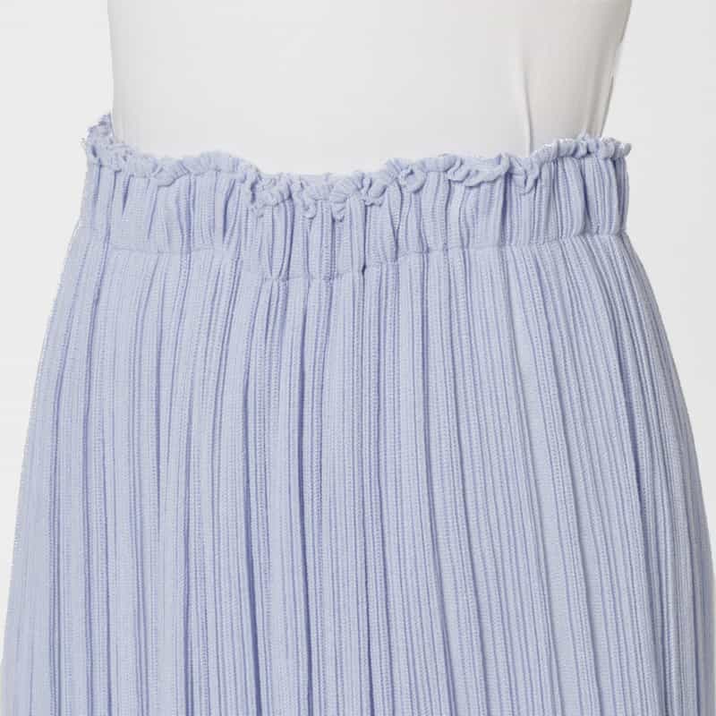 BARNEYS NEW YORK ニット素材ロングプリーツスカート LIGHT BLUE