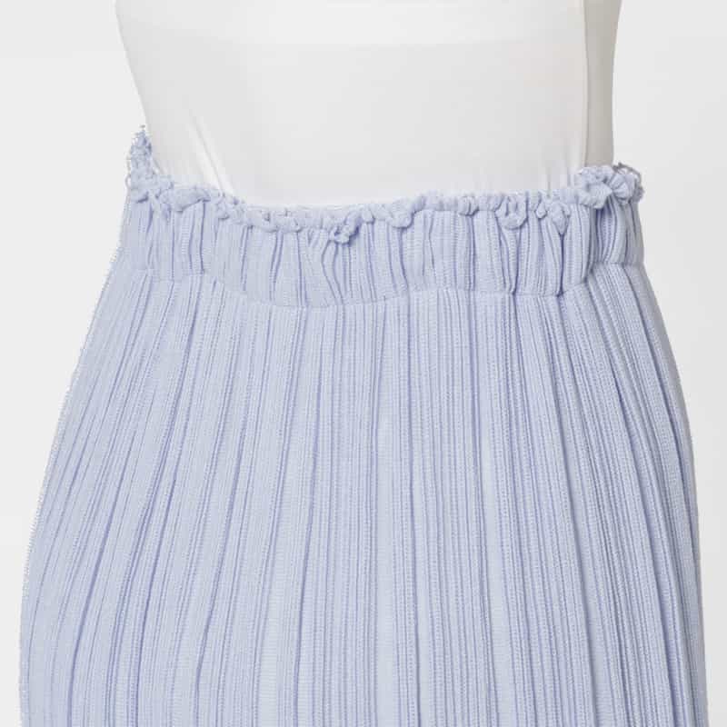BARNEYS NEW YORK ニット素材ロングプリーツスカート LIGHT BLUE