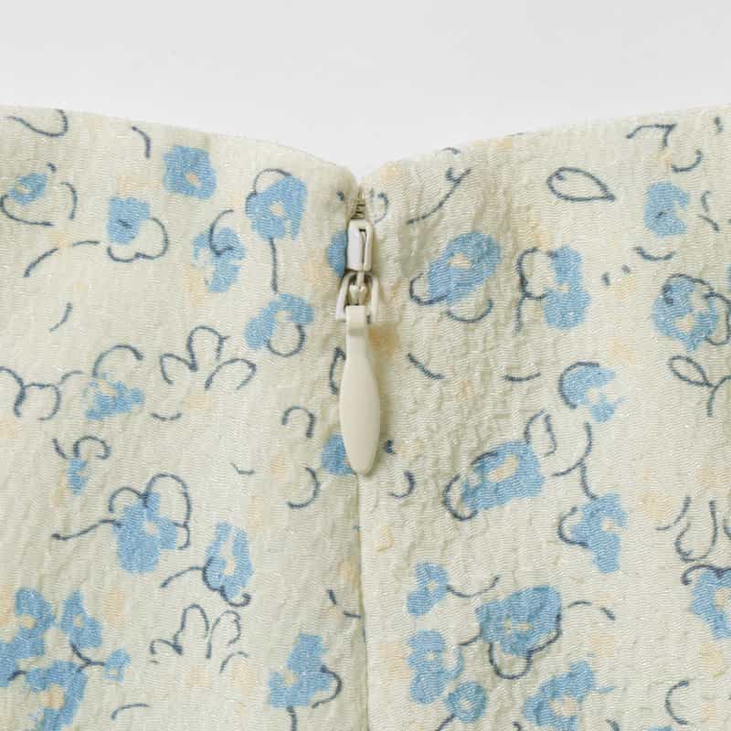 BARNEYS NEW YORK ウォッシャブル フローラルプリント マーメイドスカート IVORY