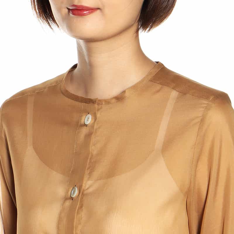 BARNEYS NEW YORK シアーロングシャツ BEIGE