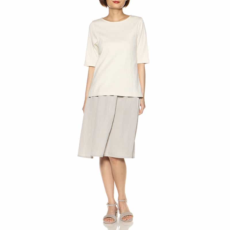 BARNEYS NEW YORK ウォッシャブルコンビネーションドレス WHITE