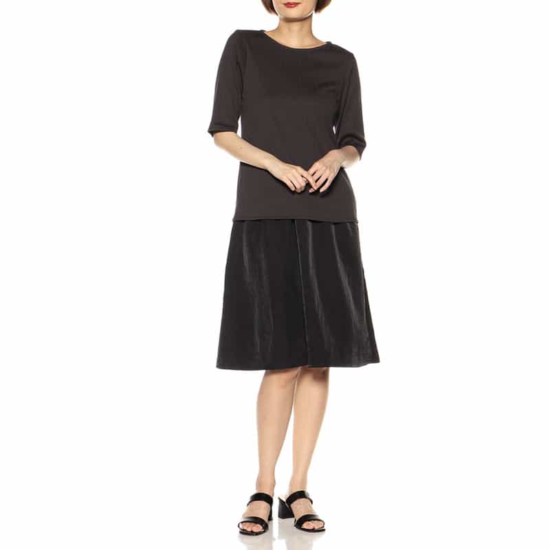 BARNEYS NEW YORK ウォッシャブルコンビネーションドレス GRAY