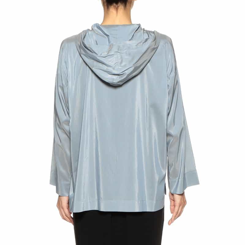 BARNEYS NEW YORK ウォッシャブルフーデッドシャツジャケット BLUE