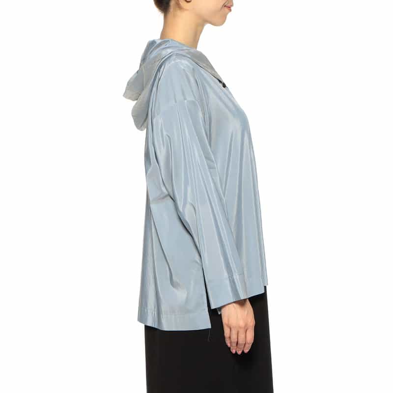 BARNEYS NEW YORK ウォッシャブルフーデッドシャツジャケット BLUE