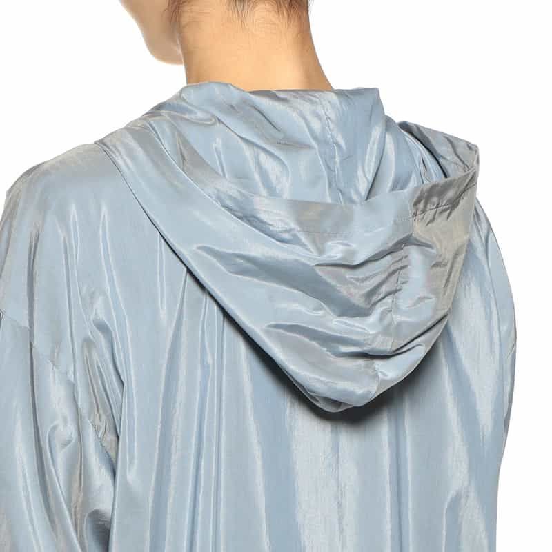 BARNEYS NEW YORK ウォッシャブルフーデッドシャツジャケット BLUE