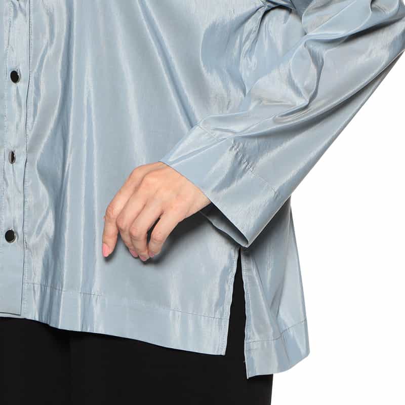 BARNEYS NEW YORK ウォッシャブルフーデッドシャツジャケット BLUE