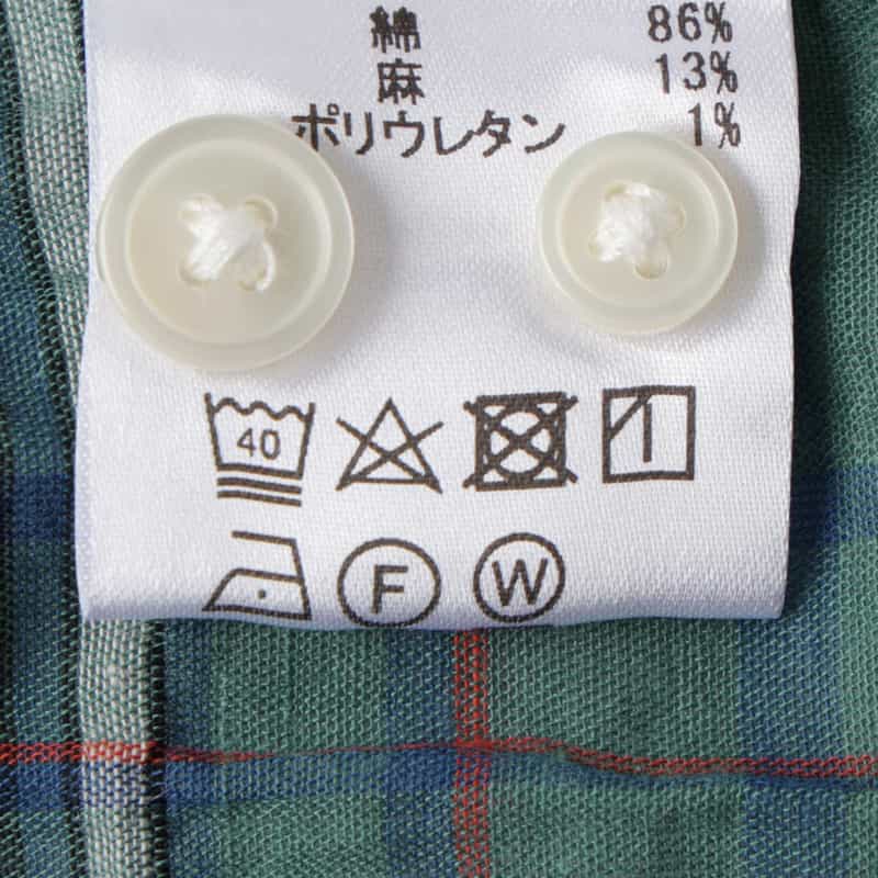 BARNEYS NEW YORK マドラスチェック柄オープンカラーシャツ GREEN