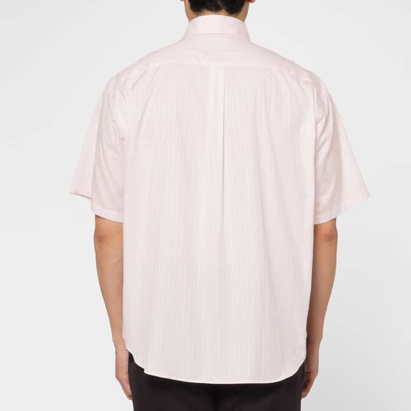 BARNEYS NEW YORK ストライプ柄ルーズフィットカジュアルシャツ PINK