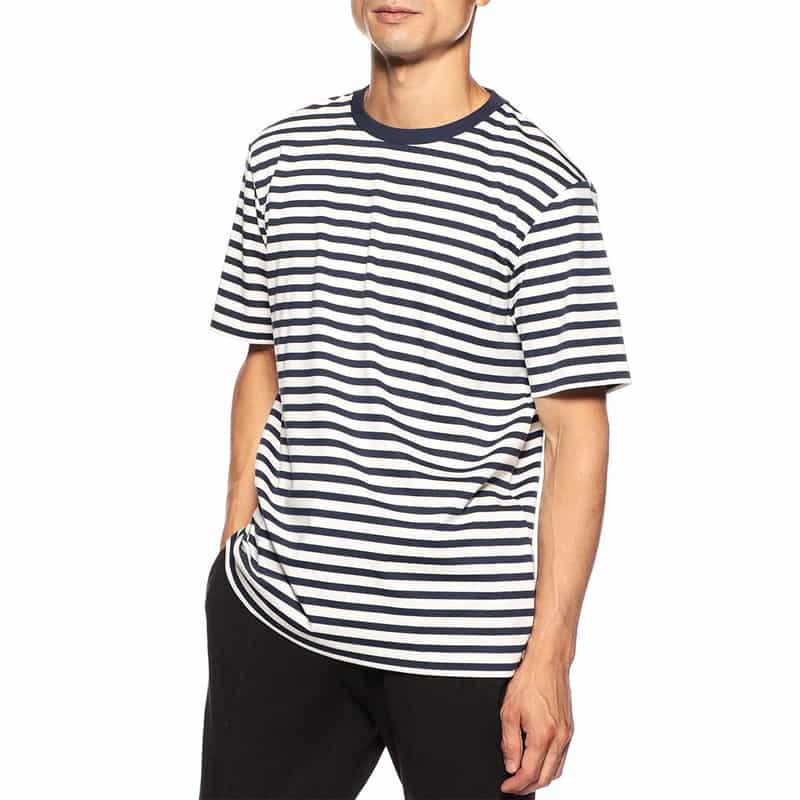 BARNEYS NEW YORK スムースボーダーTシャツ NAVY