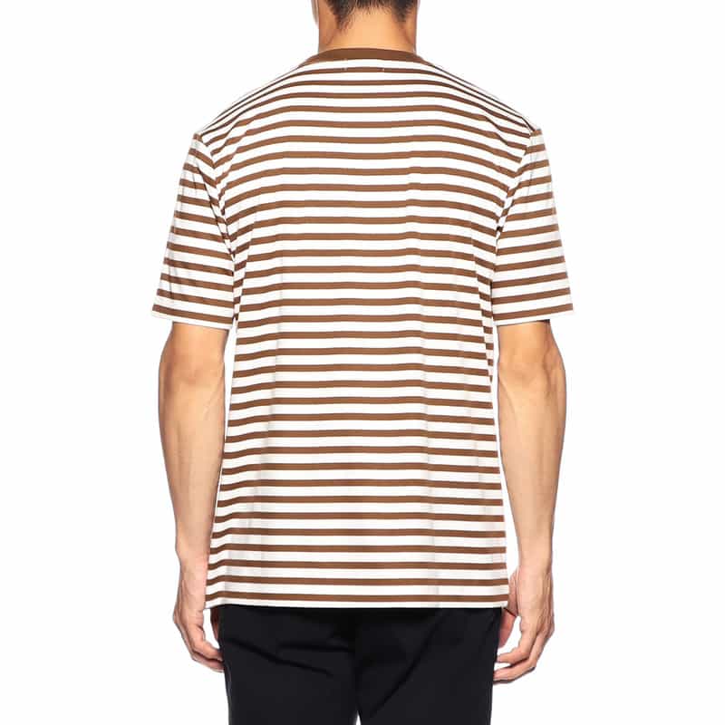 BARNEYS NEW YORK スムースボーダーTシャツ BROWN
