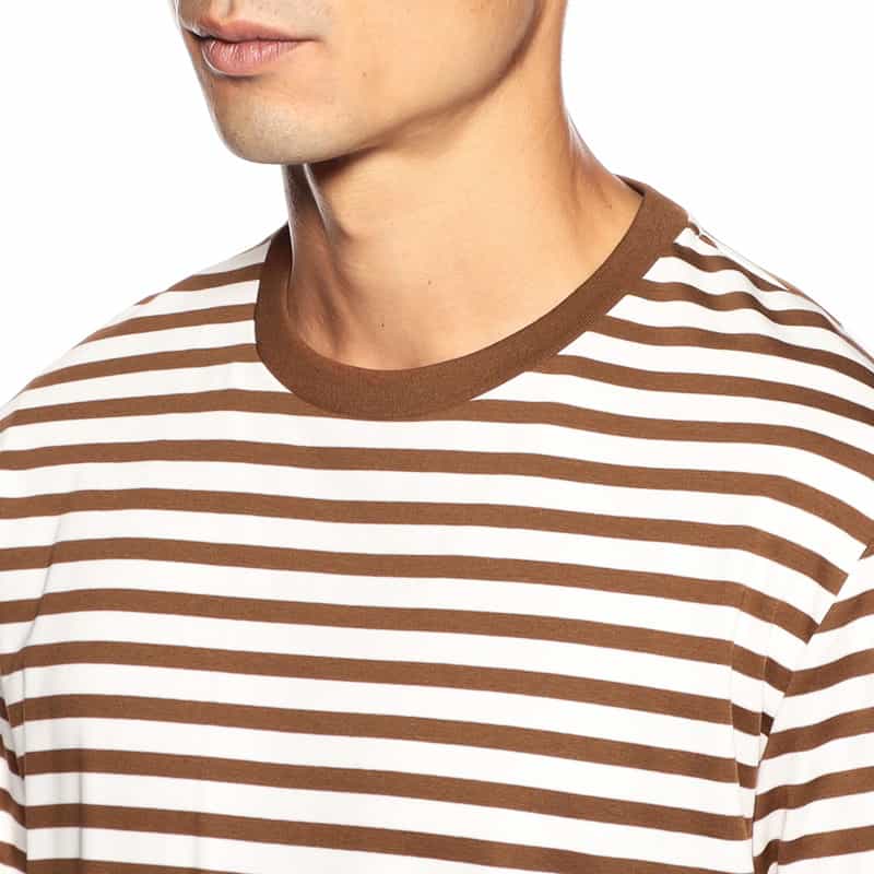 BARNEYS NEW YORK スムースボーダーTシャツ BROWN