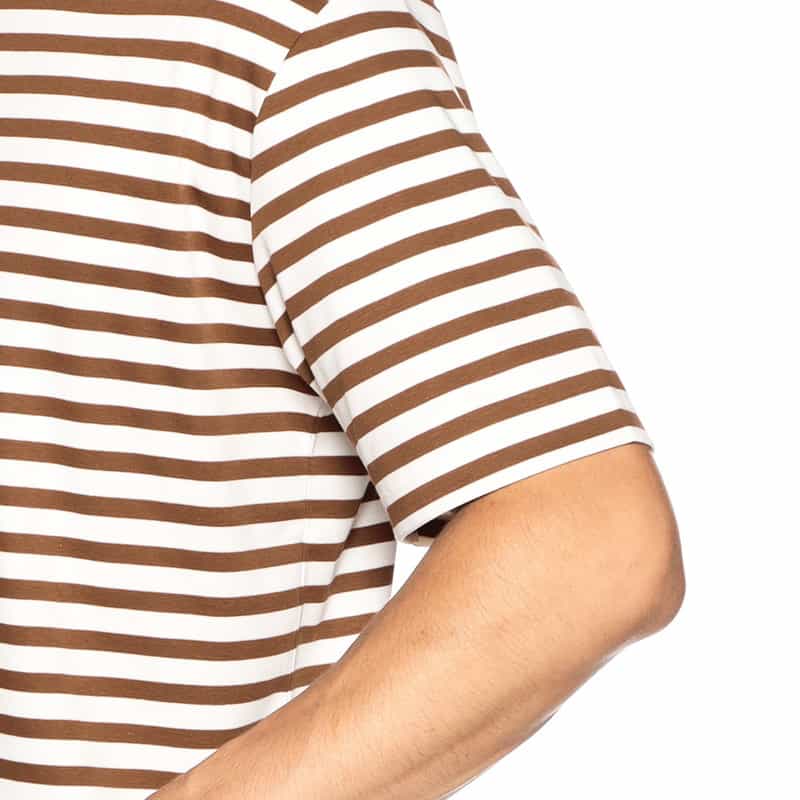 BARNEYS NEW YORK スムースボーダーTシャツ BROWN