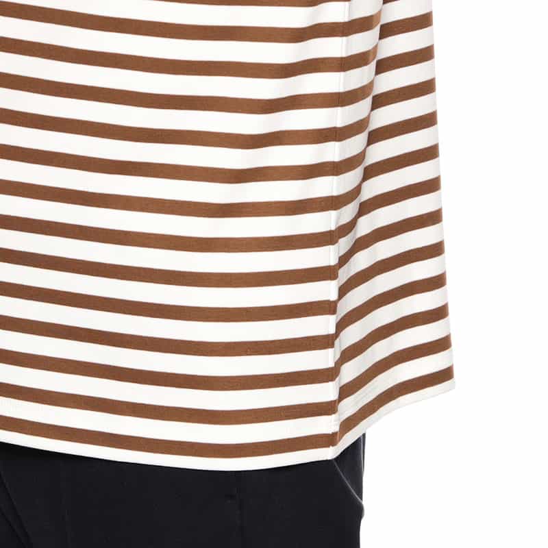 BARNEYS NEW YORK スムースボーダーTシャツ BROWN