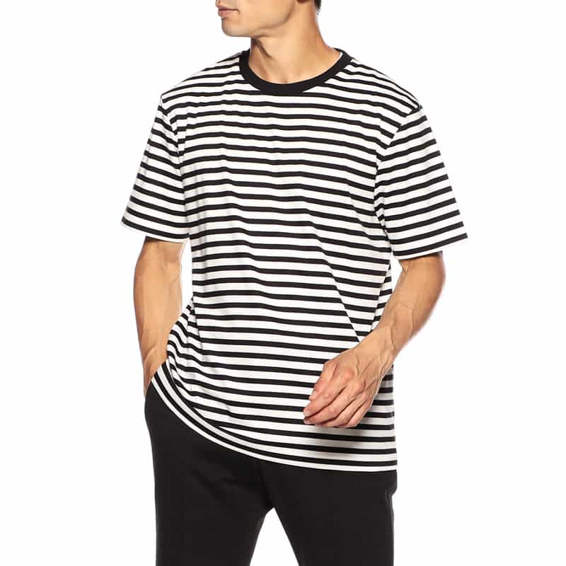 BARNEYS NEW YORK スムースボーダーTシャツ BLACK