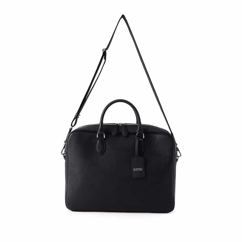 BARNEYS NEW YORK レザーブリーフケース NAVY