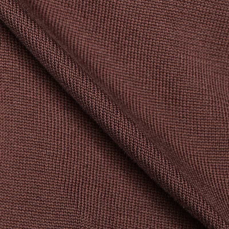 BARNEYS NEW YORK 海島綿長袖ニットポロシャツ BROWN