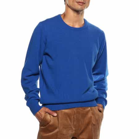 カシミヤクルーネックニットプルオーバー