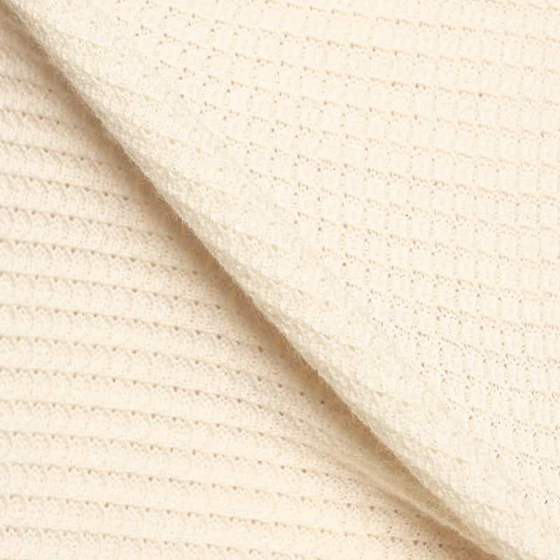 BARNEYS NEW YORK ワッフルクルーネックニットプルオーバー WHITE