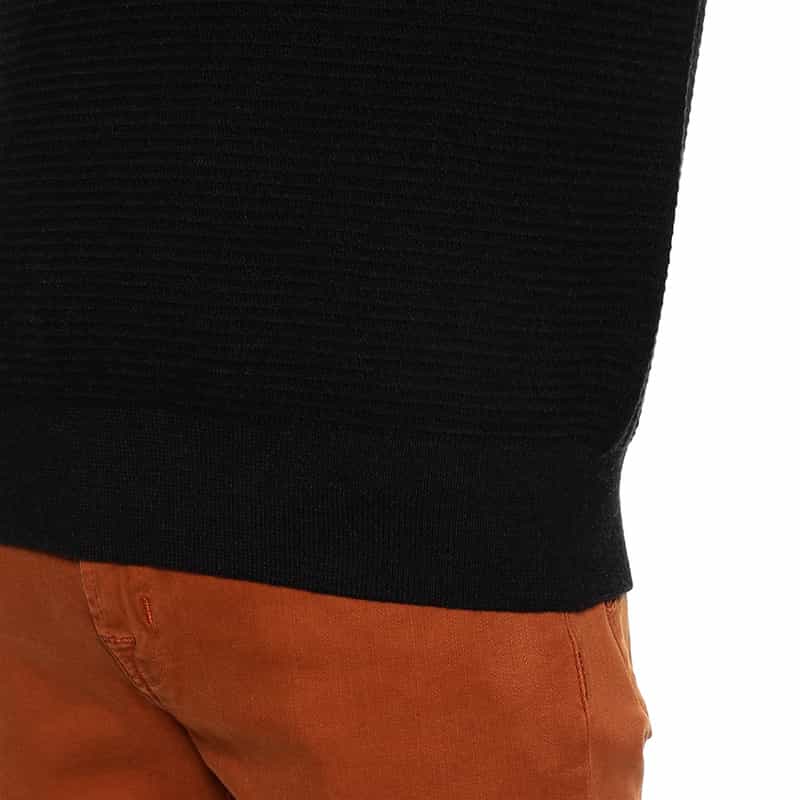 BARNEYS NEW YORK ワッフルクルーネックニットプルオーバー DARK GRAY