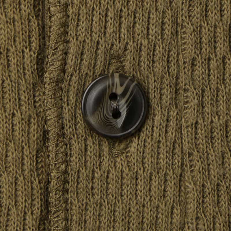 BARNEYS NEW YORK コットンワッフル素材ヘンリーネックカットソー KHAKI