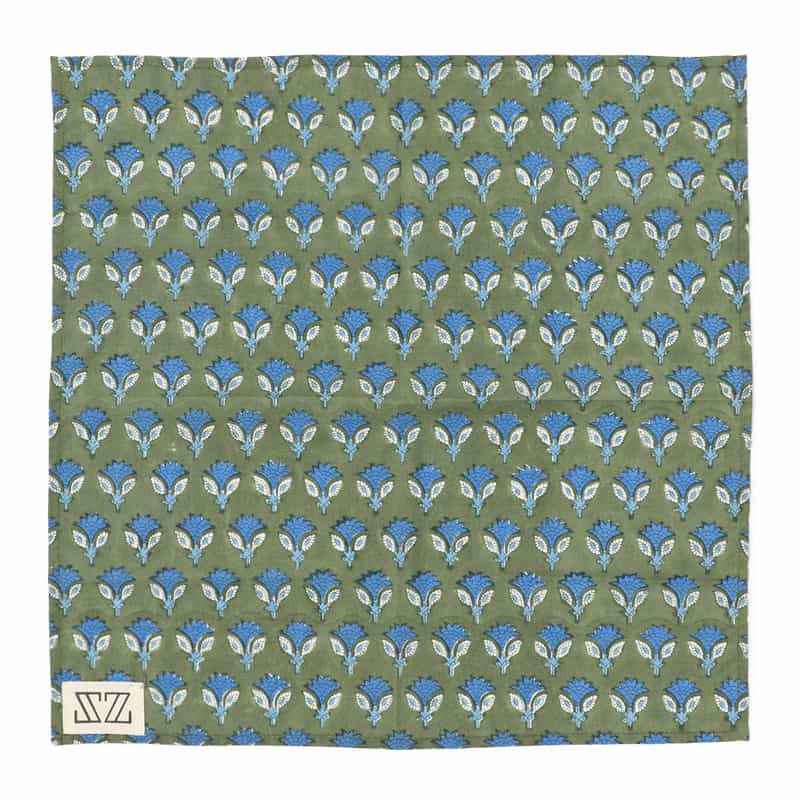 SZ BLOCKPRINTS ナプキン　4枚セット(カーキ) KHAKI
