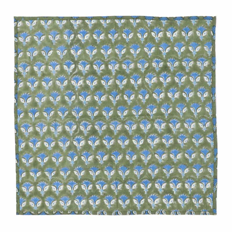 SZ BLOCKPRINTS ナプキン　4枚セット(カーキ) KHAKI