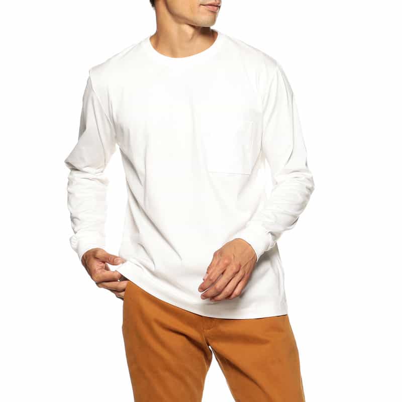 BARNEYS NEW YORK ロングスリーブポケットTシャツ WHITE
