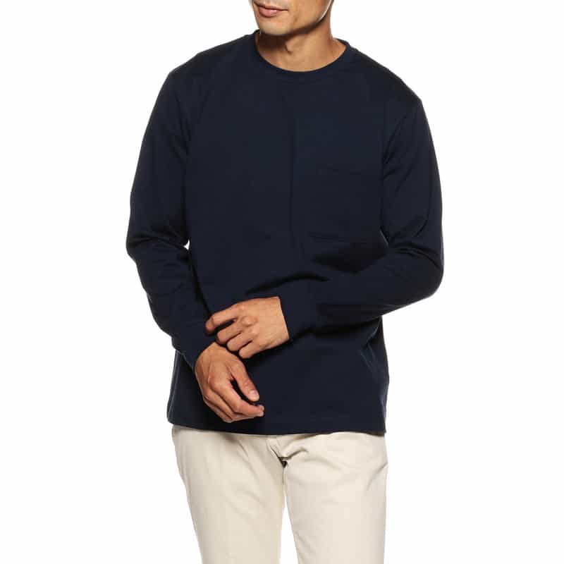 BARNEYS NEW YORK ロングスリーブポケットTシャツ NAVY