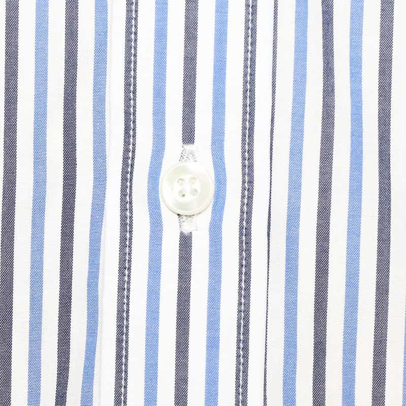 BARNEYS NEW YORK ストライプ柄ボタンダウンシャツ NAVY